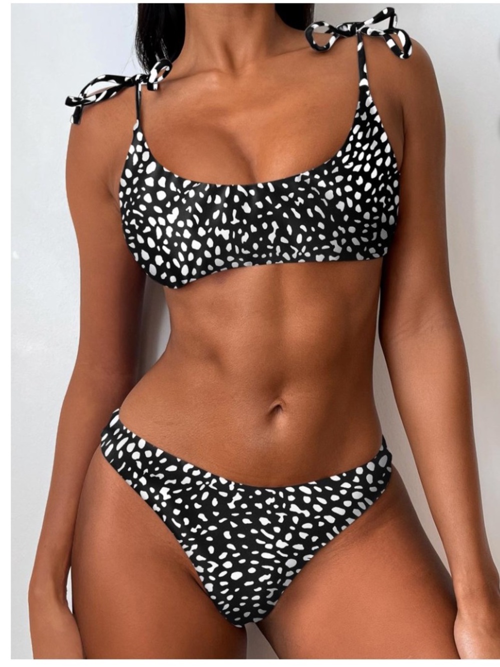 ZAFUL Women Printed Tie shoulders Bikini Set